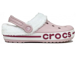 CROCS BAYABAND CLOG УТЕПЛЕННЫЕ РОЗОВЫЕ (МЕХ СНИМАЕТСЯ)