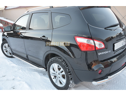 Пороги с накладным листом	d53 для Nissan Qashqai+2 (2009-2014)