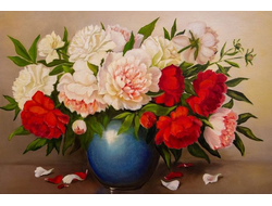 "Bouquet of peonies" /// "Букет пионов"  40х60
