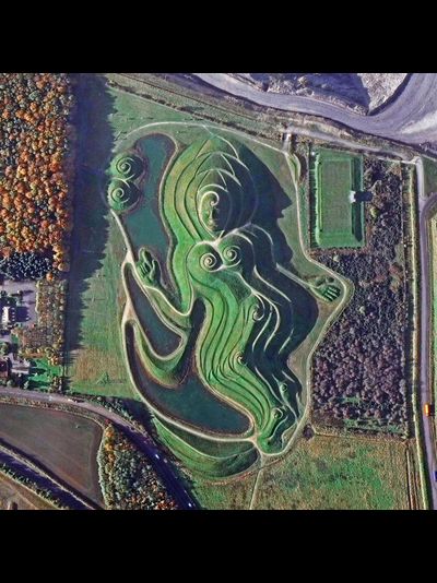 Картина обогреватель, спутниковое фото Нортумберландии