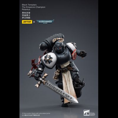 Чемпион Черных Храмовников (Warhammer 40k) - КОЛЛЕКЦИОННАЯ ФИГУРКА 1/18 Black Templars The Emperors Champion Rolantus (JT7585) - JOYTOY