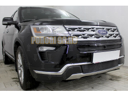 Защита радиатора Ford Explorer 2018- black низ PREMIUM