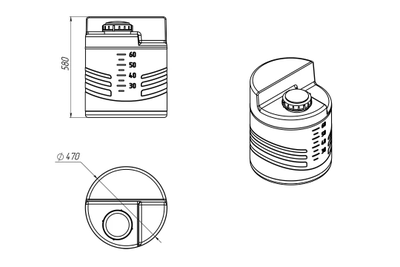 Размеры емкости дозировочной на 60 литров