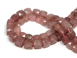 Бусина Кварц клубничный, куб граненый 10 мм (1 шт) №20262