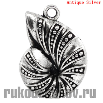 подвеска "Наутилус", цвет-античное серебро