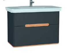 Шкаф VitrA Sento с раковиной, с 2 ящиками, 100 см, цвет матовый антрацит, 60838