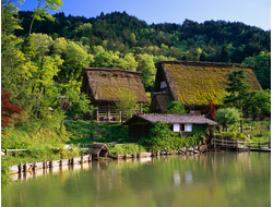 Купить греющую картину с фото ферма у пруда