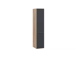 Спальня ГЛОСС - Шкаф для белья со стеклянной дверью Яблоня Беллуно/Cтекло Графит матовый