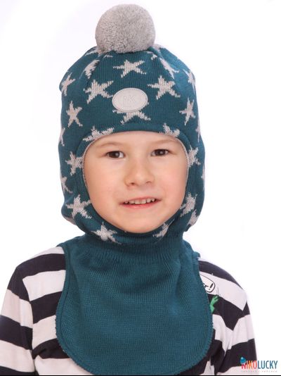 Шапка-шлем 20202-08, цвет сине-морской,серый, р. 50-52