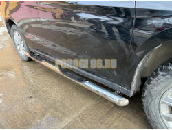 Пороги труба с проступью Папа Тюнинг d76 для HAVAL M6 2023-