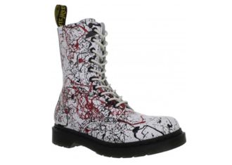 Ботинки Dr. Martens 1490 WHITE CHERRY RED BLACK SOFTY белые с принтом