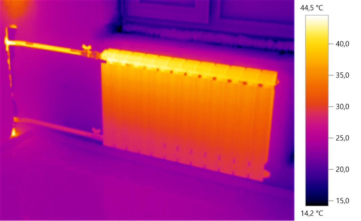 Неразрушающий контроль (термографирование) отопительных приборов в квартире жилого дома