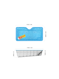 Композитный бассейн 7,1 х 3,6 х 1,3-1,8 "Авиньон" Franmer