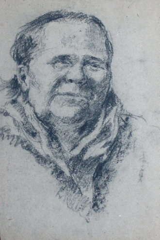 "Портрет" бумага уголь Кондратова О.Е. 1972 год