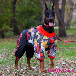 Комбинезон для крупных собак Черно-красный