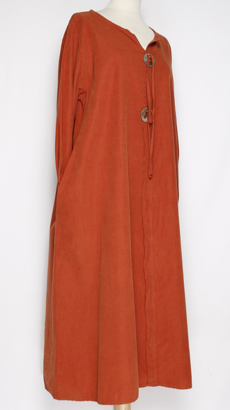 Платье  Бохо "Вельвет-пуговицы " терракотовое до р.54
