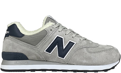 New Balance 574 Grey Blue с мехом