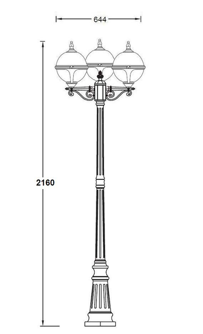 Садово-Парковый светильник шар VENA smoke 3