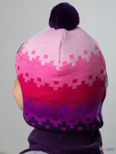 Шапка-шлем  20101-06, цвет фиолетовый, розовый р. 52-54