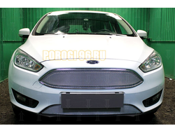 Защита радиатора Ford Focus III (рестайлинг) 2014- chrome верх PREMIUM (кроме Titanium)