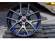 Комплект дисков R15 7,0J ET+35 4*100/4*114,3 RGW 8820 Черный с полированными лучами и синим ободом (T212)