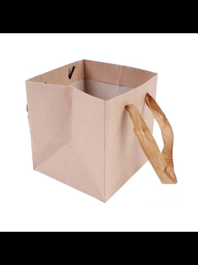 Крафт пакет плотный с веревочной ручкой, 200*200*200мм