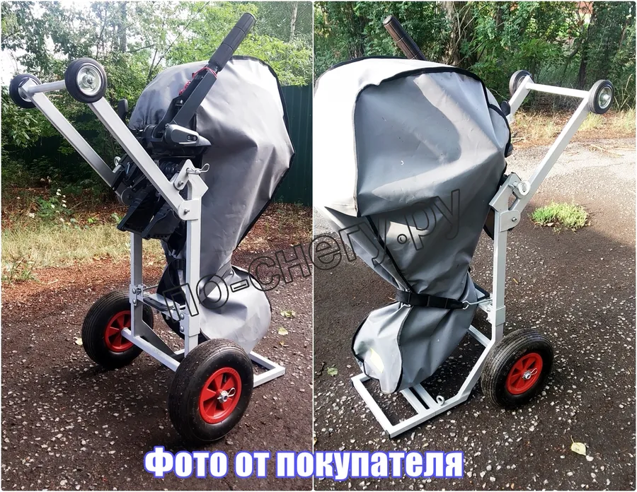 На тележке мотор Ямаха 20.Фото от покупателя.