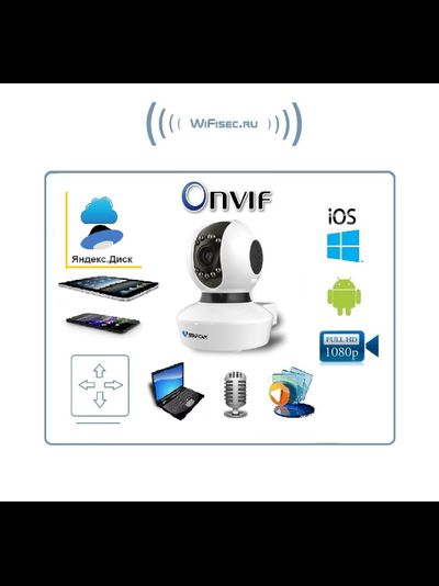 VStarcam. Видеоняня моторизированная WiFi/LAN видеокамера с DVR, Full HD (Я-диск)