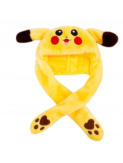 Мягкая шапка с двигающимися ушками Pikachu Hat Ears (Светящ.)