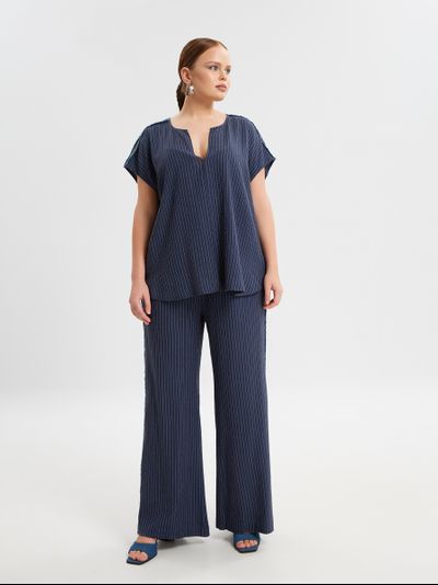 Топ синий в полоску