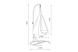 Подвесное кресло-гамак комплект со стойкой