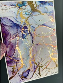 Слайдеры фольгированная акварель Alcohol Ink NF-001 GOLD