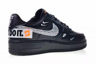 Nike Air Force 1 Low Just Do It White Black черные