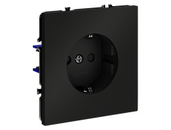 VLS040208 Розетка со шторками 16А, черный матовый-1