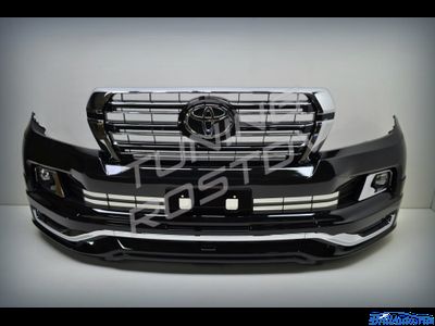 Бампер + губа MODELLISTA LED Toyota Land Cruiser 200 2007-2015 в стиле 2016+ с подсветкой