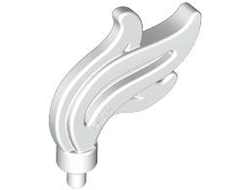 Minifigure, Plume Feather Triple Compact / Flame / Water with Small Pin, White (64647 / 4571058 / 6097694 / 6289366)