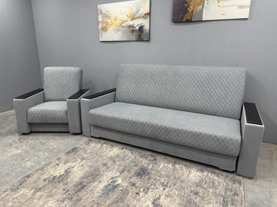 Комплект | Диван  книжка с накладками МДФ + Кресло для отдыха (З)