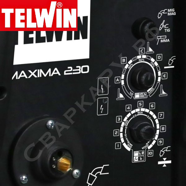 Полуавтомат для MIG/MAG сварки Telwin MAXIMA 230 SYNERGIC 230V