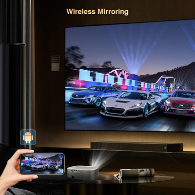 Проектор Everycom HQ10W (версия 2025 года) Full HD со встроенным Android 12.0, 800 Ansi люменов