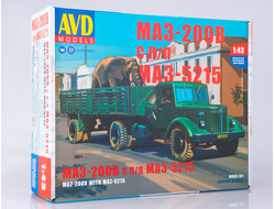 Сборная модель: (AVD Models 7057AVD) Автомобиль МАЗ-200В с полуприцепом МАЗ-5215