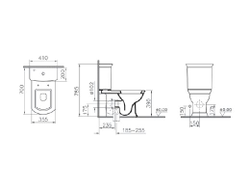 Комплект напольного унитаза VitrA Serenada (с сиденьем с микролифтом и с механизмом смыва Geberit), 9722B003-7203