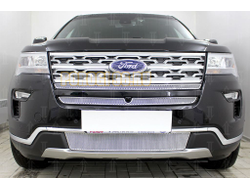 Защита радиатора Ford Explorer 2018- (2 части) chrome верх PREMIUM
