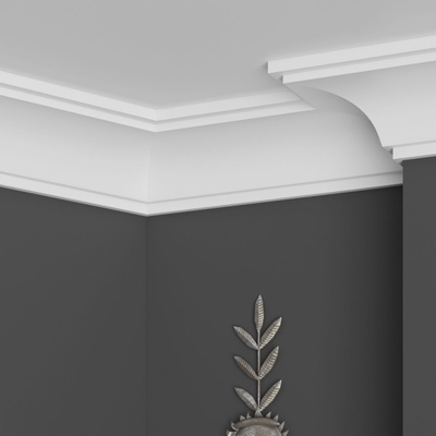 Потолочный карниз Ultrawood CR2340, из ЛДФ-декора, под покраску, 2 m.