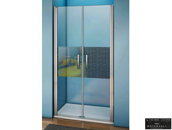 Дверь в нишу BAS FANTASY SD -100-F-CH  1000х1850 стекло прозрачное 6 мм. с зеркальным рисунком  Фэнтази 6 мм