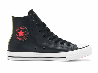 Converse hi leather black online