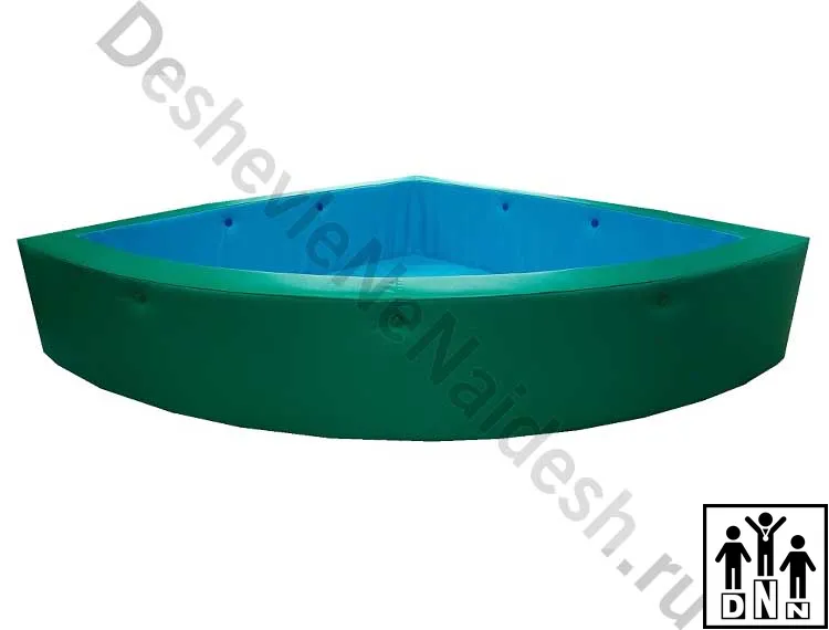 Сухой бассейн угловой зеленый без аппликаций