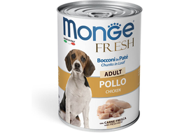 Monge Dog Fresh Chunks in Loaf консервы для собак мясной рулет курица 400г*24 шт