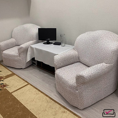 Чехол на кресло Тела Пианта Молочный.  Бренд Еврочехол