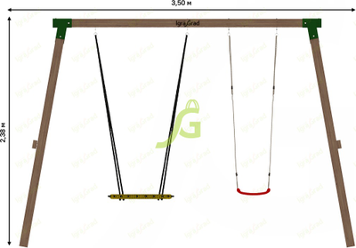 Качельный модуль "Гнездо-паутинка + одиночные"