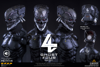 Голова (скульпт) Кибер-череп с LED-подсветкой - 1/6 GHOST FOUR (GS-001) -  Military Empire